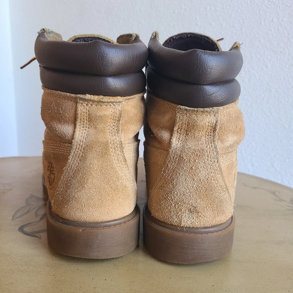 Timberland US‎ 7.5 Wheat Suede Nubuck High Top Ankle Boots Lace Up Work Leather